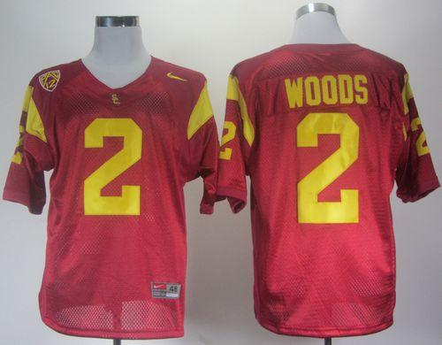 Trojans #2 Robert Woods Red With Pac-12 Patch Stitched NCAA Jersey