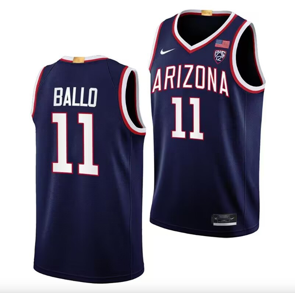 Men's Arizona Wildcats College Active Player Custom Navy Stitched Basketball Jersey