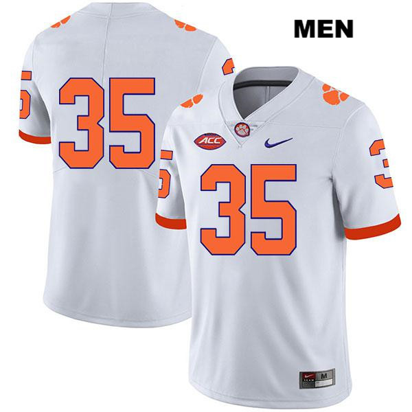 Men's Clemson Tigers #35 Justin Foster White No Name Stitched Football Jersey