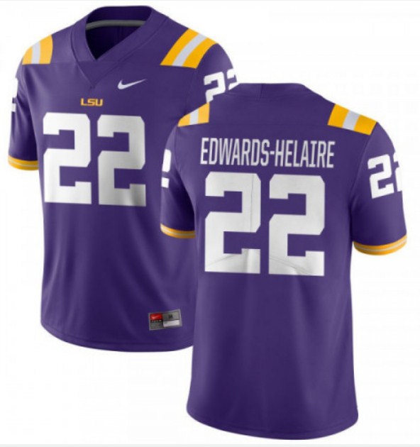 LSU Tigers #22 Clyde Edwards-Helaire Purple Limited Stitched NCAA Jersey