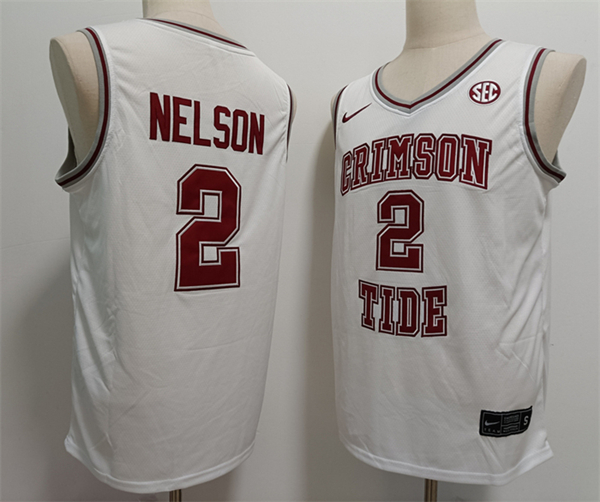 Men's Alabama Crimson Tide #2 Grant Nelson White Stitched Football Jersey