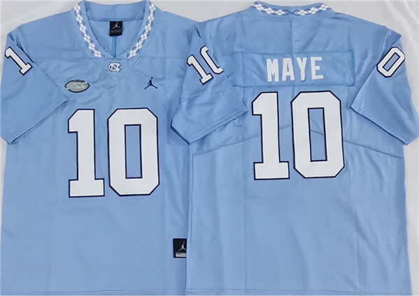 Men's North Carolina #10 Drake Maye Blue Stitched Jersey