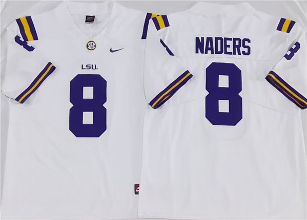 Men's LSU Tigers #8 Malik Nabers White Stitched Jersey