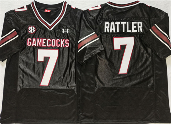 Men's South Carolina Fighting Gamecocks #7 Spencer Rattler Black Stitched Jersey
