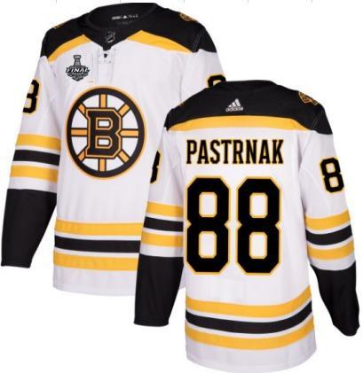 Men's Adidas Boston Bruins #88 David Pastrnak White 2019 Stanley Cup Final Bound Breakaway Stitched NHL Jersey