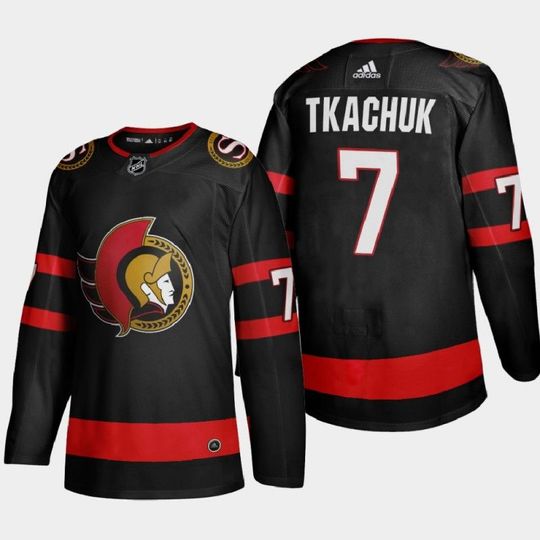 Men's Ottawa Senators #7 Brady Tkachuk 2021 Black Stitched NHL Jersey