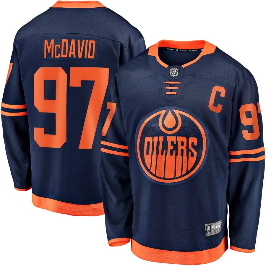 Men's Edmonton Oilers 97 Connor McDavid Blue Stitched NHL Jersey [NHL