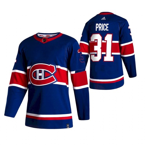 Men's Montreal Canadiens #31 Carey Price 2021 Blue Reverse ...