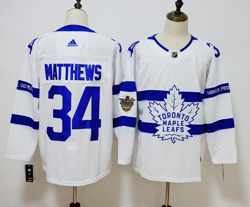 Men's Adidas Toronto Maple Leafs #34 Auston Matthews White 2018 NHL Stadium Series Stitched NHL Jersey