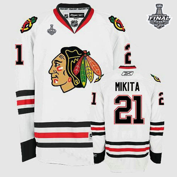 Blackhawks #21 Stan Mikita White 2015 Stanley Cup Stitched NHL Jersey