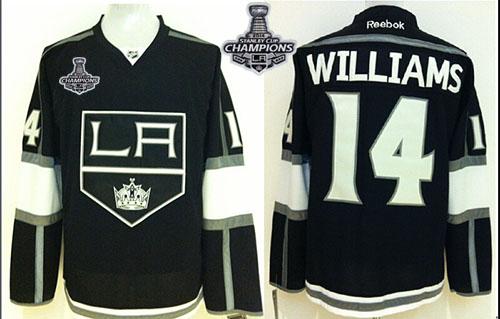 Kings #14 Justin Williams Black 2014 Stanley Cup Champions Stitched NHL Jersey