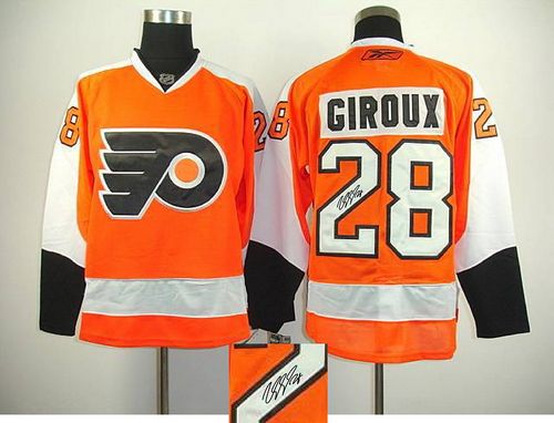 Flyers #28 Claude Giroux Orange Autographed Stitched NHL Jersey [NHL ...