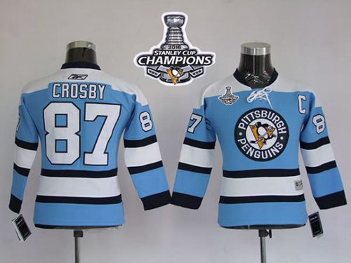 Penguins #87 Sidney Crosby Blue 2016 Stanley Cup Champions Stitched NHL Jersey