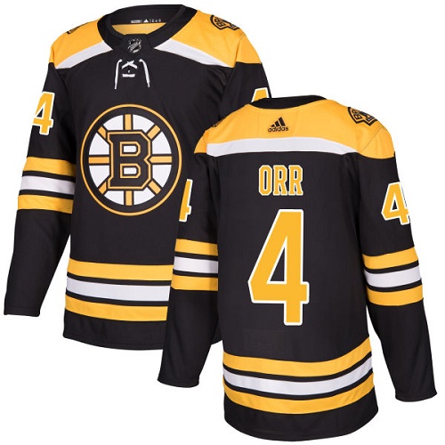 Men's Boston Bruins #4 Bobby Orr Black Throwback CCM Stitched NHL Jersey