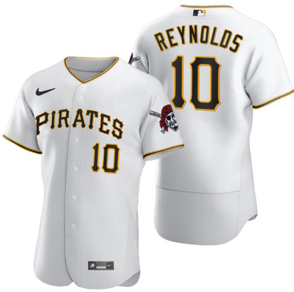 Men's Pittsburgh Pirates #10 Bryan Reynolds White Flex Base Stitched Jersey