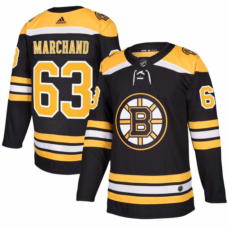 Men's Adidas Boston Bruins #63 Brad Marchand Black Stitched NHL Jersey