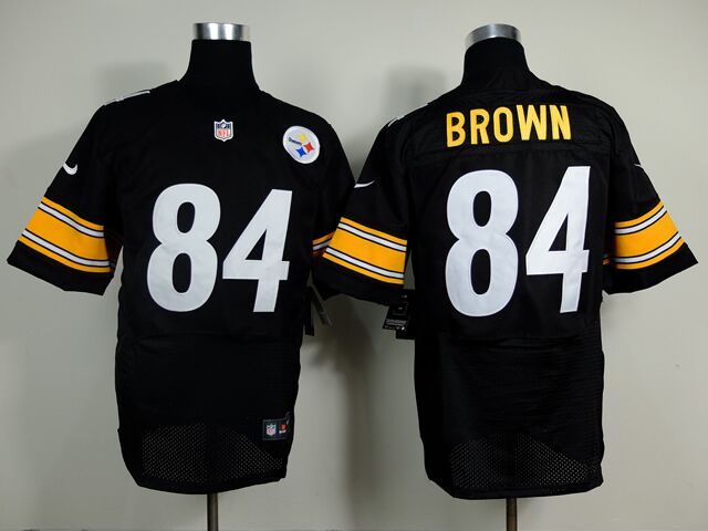 Men's Nike Pittsburgh Steelers #84 Antonio Brown Black Stitched NFL Elite Jersey