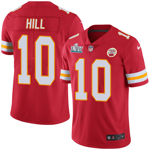 Men's Chiefs #10 Tyreek Hill Red Super Bowl LIV Stitched NFL Limited Rush Jersey