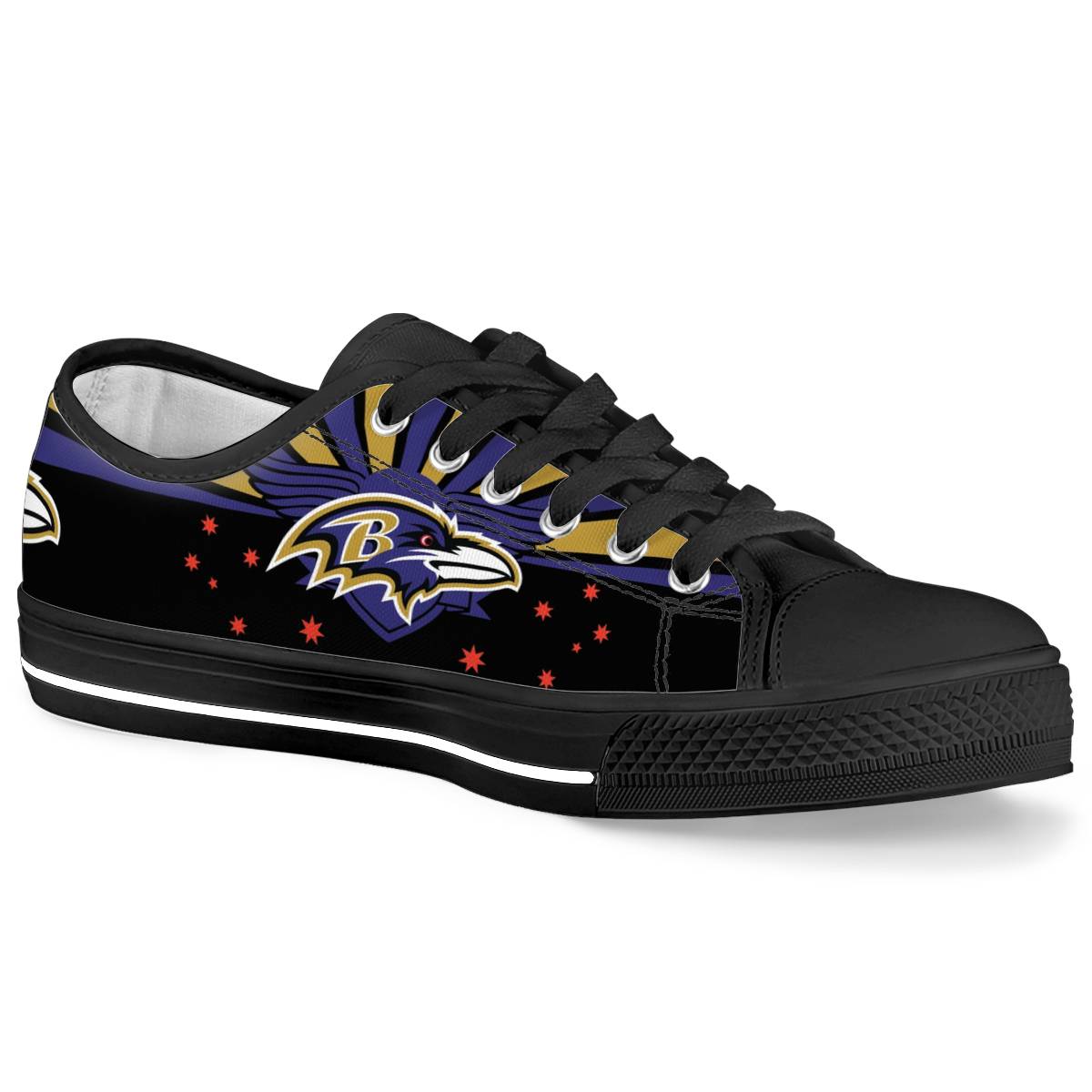 Women's Baltimore Ravens Low Top Canvas Sneakers 002
