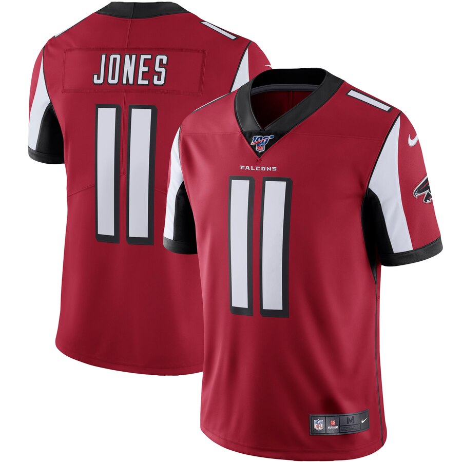 Men's Atlanta Falcons #11 Julio Jones Red 2019 100th Season Vapor ...