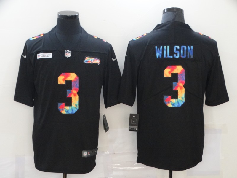 Men's Seattle Seahawks #3 Russell Wilson 2020 Black Crucial Catch Limited Stitched NFL Jersey