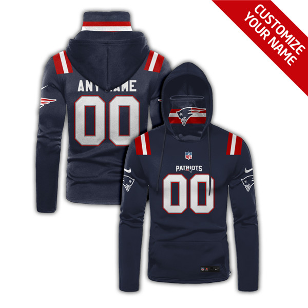 Men's New England Patriots Customize Stitched Hoodies Mask 2020