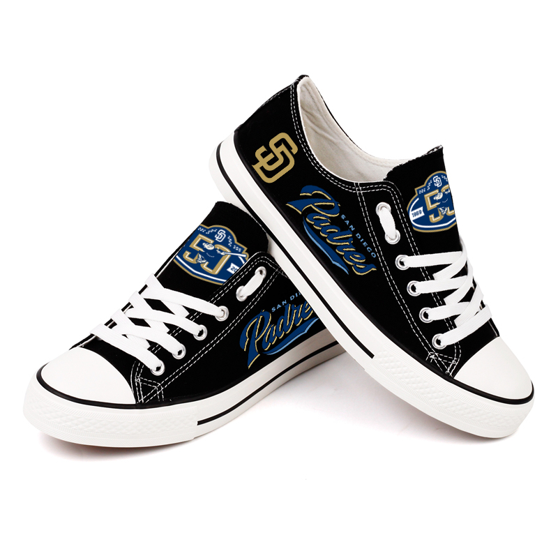Women and Youth MLB San Diego Padres Repeat Print Low Top Sneakers 002