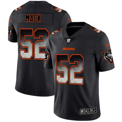 Men's Chicago Bears #52 Khalil Mack 2019 Black Smoke Fashion Limited Stitched NFL Jersey