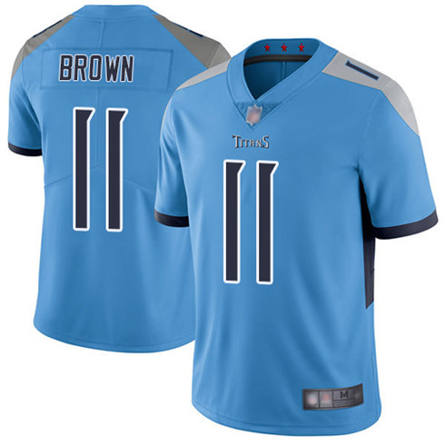 Men's Titans #11 A.J. Brown Blue Vapor Untouchable Limited Stitched NFL Jersey