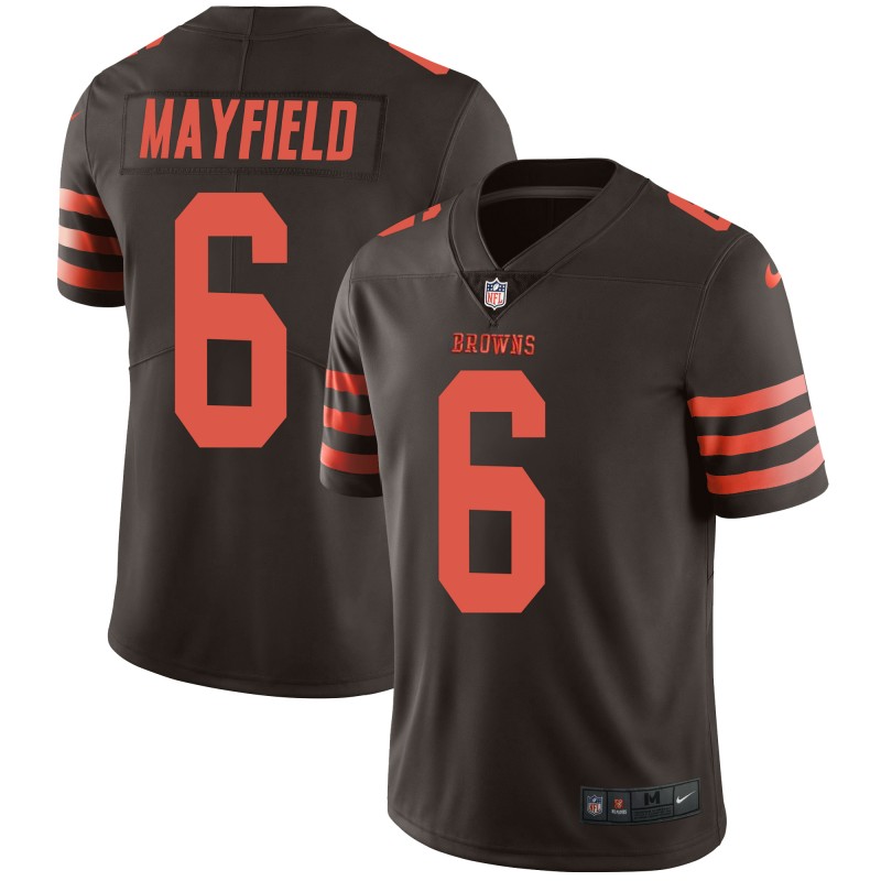 Men's Browns #6 Baker Mayfield Brown Color Rush Limited Stitched NFL Jersey