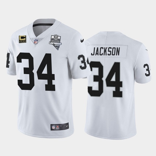 Men's Las Vegas Raiders #34 Bo Jackson White 2020 Inaugural Season With ...