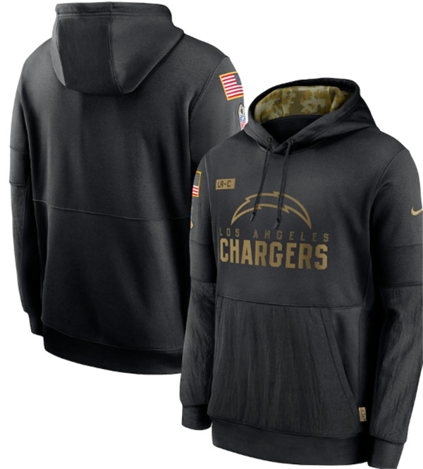 Men's Los Angeles Chargers 2020 Black Salute to Service Sideline ...