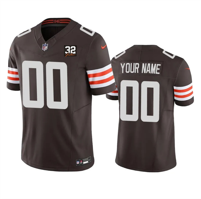 Brown Men's Jim Brown Cleveland Browns Limited 100th Vapor Jersey