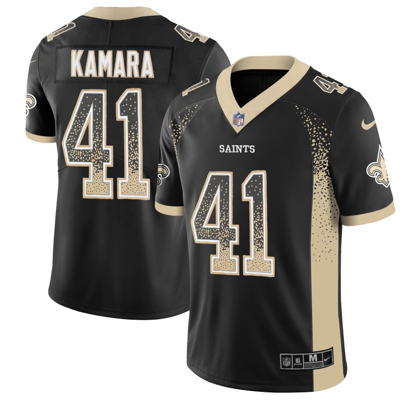 Men's Saints #41 Alvin Kamara Black 2018 Drift Fashion Color Rush Limited Stitched NFL Jersey