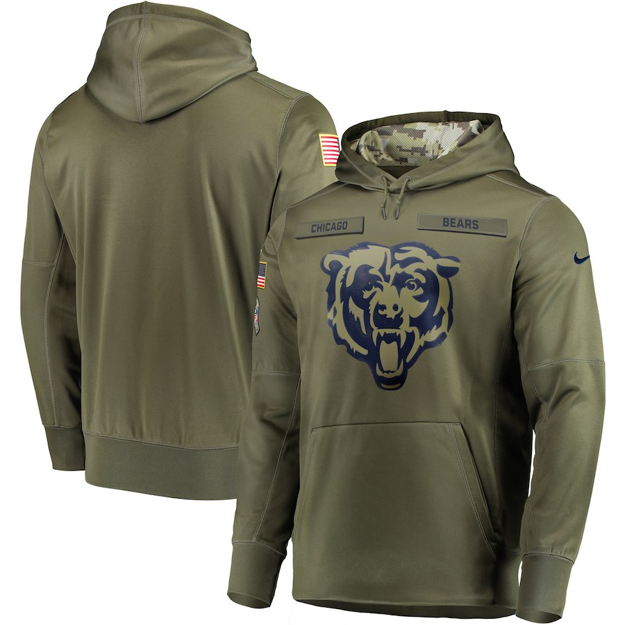 Men's Chicago Bears 2018 Olive Salute to Service Sideline Therma