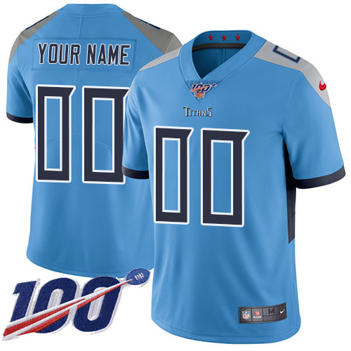Men's Titans 100th Season ACTIVE PLAYER Light Blue Vapor Untouchable Limited Stitched NFL Jersey