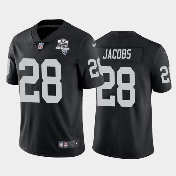 Men's Las Vegas Raiders Black #28 Josh Jacobs 2020 Inaugural Season Vapor Limited Stitched NFL Jersey