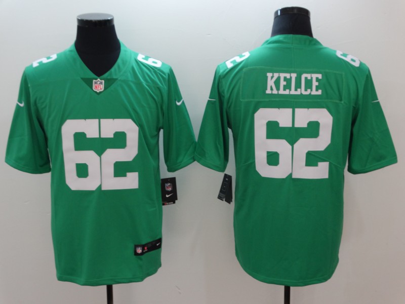 Men's Philadelphia Eagles #62 Jason Kelce Green Throwback Vapor Untouchable Limited Stitched NFL