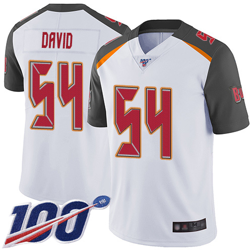 Men's Tampa Bay Buccaneers #54 Lavonte David White 2019 100th Season Vapor Untouchable Limited Stitched NFL Jersey.
