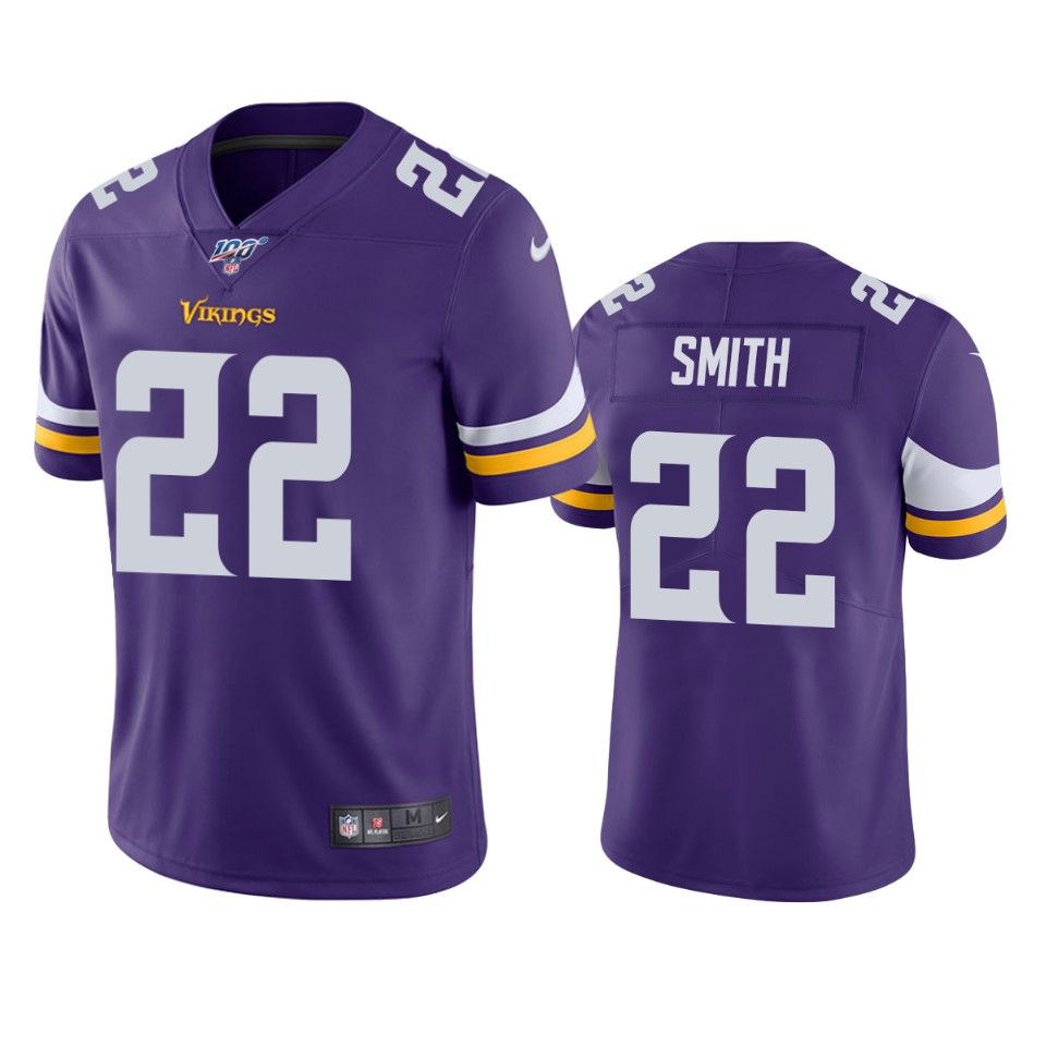 Men's Minnesota Vikings #22 Harrison Smith Purple 2019 100th Season ...