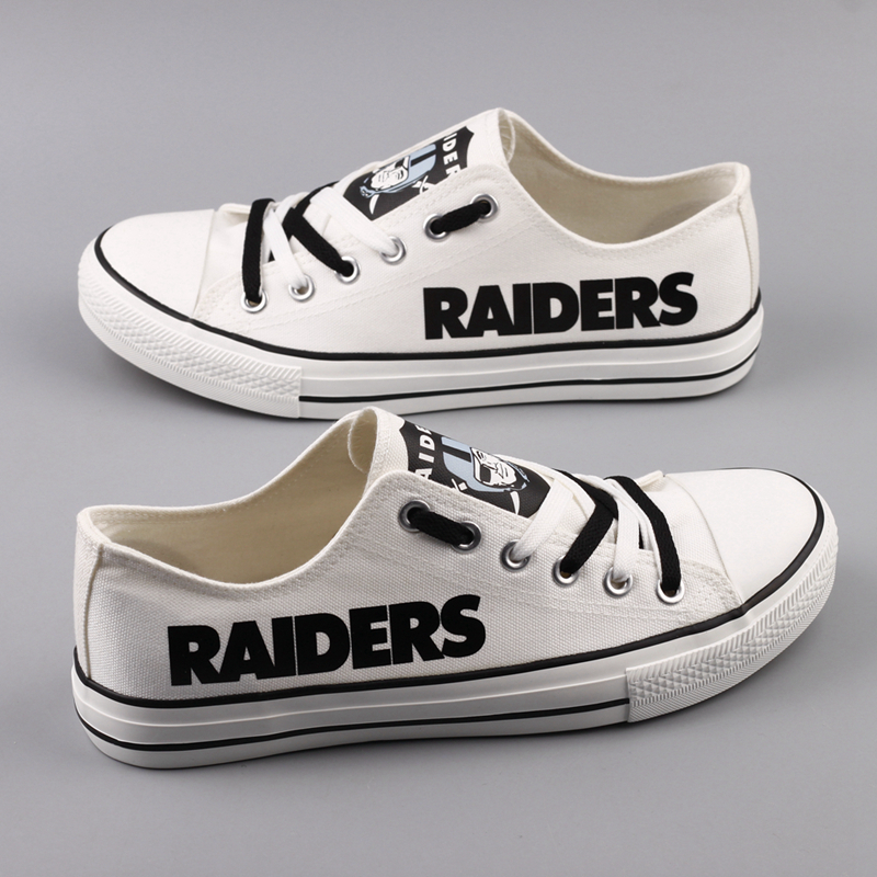 All Sizes NFL Oakland Raiders Repeat Print Low Top Sneakers 004