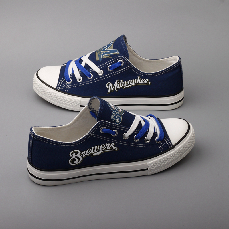 Women and Youth MLB Milwaukee Brewers Repeat Print Low Top Sneakers