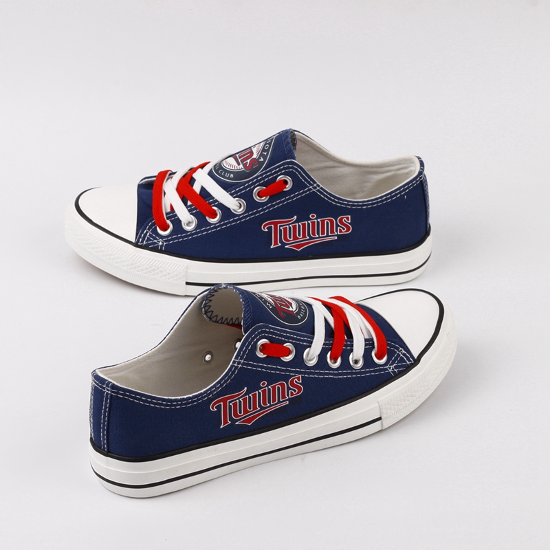 Women and Youth MLB Minnesota Twins Repeat Print Low Top Sneakers