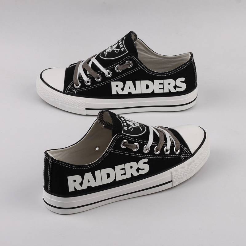 All Sizes NFL Oakland Raiders Repeat Print Low Top Sneakers 003