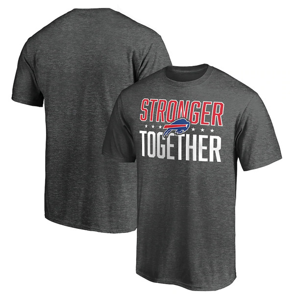 Men's Buffalo Bills Heather Charcoal Stronger Together T-Shirt