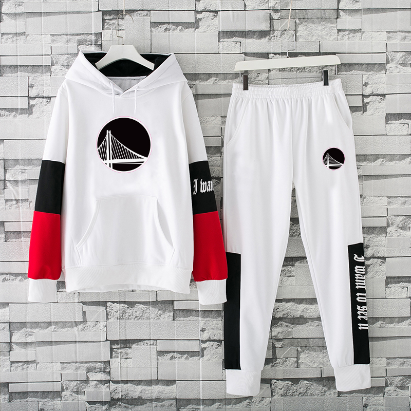 Men's Golden State Warriors 2019 White Tracksuits Hoodie Suit [NBA ...