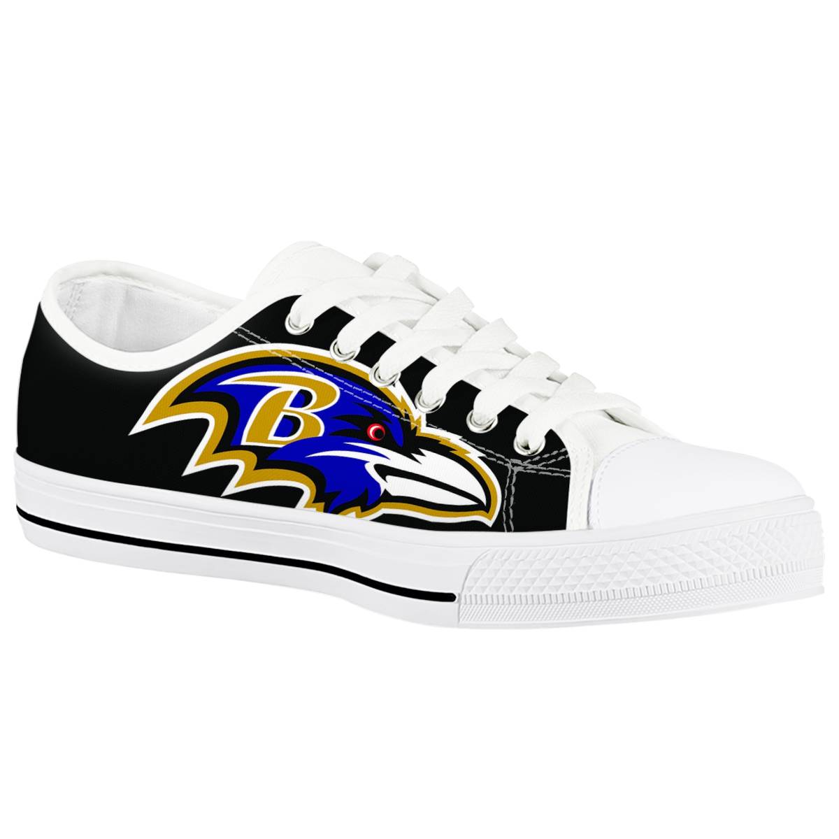 Women's Baltimore Ravens Low Top Canvas Sneakers 004