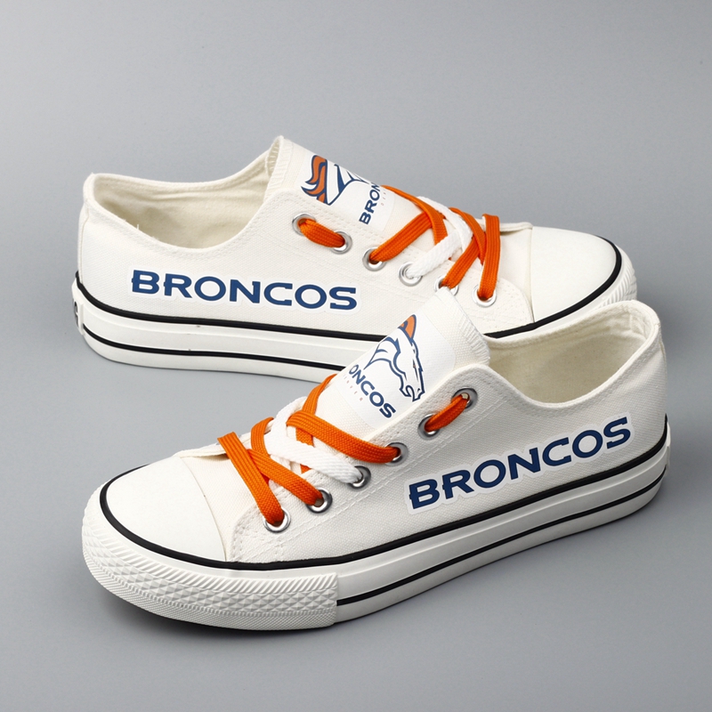 Women Or Youth NFL Denver Broncos Repeat Print Low Top Sneakers 002