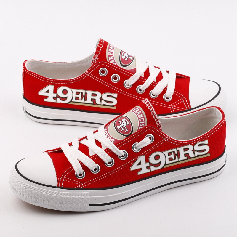 Women and Youth NFL San Francisco 49ers Repeat Print Low Top Sneakers 002