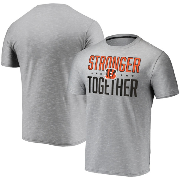 Men's Cincinnati Bengals Grey Charcoal Stronger Together T-Shirt [NikeNFL-Bengals-197867yt564545 